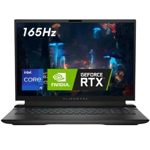 DELL ALIENWARE M18 R2 (BLD9S64) – Intel Core i9-14900Hx (5.8GHz, 24 Cores) Processor, 1TB SSD, 32GB RAM, 12GB Nvdia Geforce RTX 4080 GDDR6x, (1920×1200) 18” QHD+ 2.5k 165Hz Screen display, Windows 11 Home.