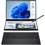 ASUS Zenbook Duo UX8406CA-PS99T – Intel® Core™ Ultra 9 Processor 285H 2.9 GHz (24MB Cache, up to 5.4 GHz, 16 cores, 16 Threads), 14” OLED 3K 120Hz Touchscreen, 32GB LPDDR5X (on board) RAM, 1TB M.2 NVMe™ PCIe® 4.0 SSD, , Windows 11 Home. GRAY