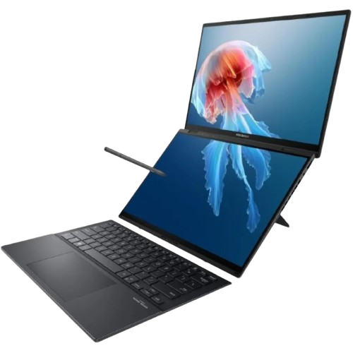 ASUS Zenbook Duo UX8406CA-DS79T – Intel® Core™ Ultra 7 Processor 255H 2.0 GHz (24MB Cache, up to 5.4 GHz, 16 cores, 16 Threads), 14” OLED 3K 120Hz Touchscreen, 32GB LPDDR5X (on board) RAM, 1TB M.2 NVMe™ PCIe® 4.0 SSD, Windows 11 Home. 