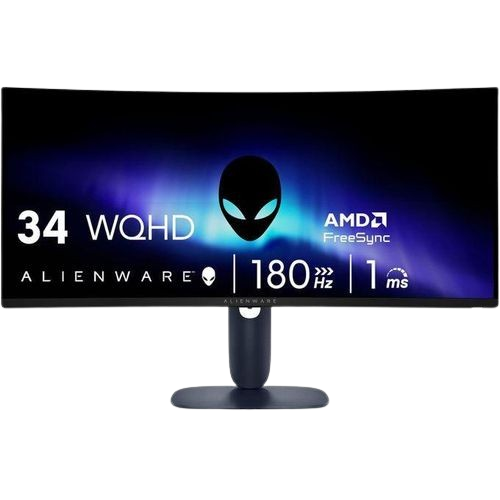 DELL ALIENWARE 34 GAMING MONITOR (AW3425DWM) – 34” WQHD (3440 x 1440), 180 Hz, 1500R Curved Screen, Anti-Glare, HDMI, USB.