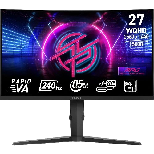 MSI MPG 275CQRXF – 27 INCH MONITOR QHD Wide (2560×1440) 240HX HDMI, ANTI-GLARE, MATTE.