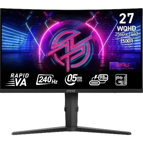 MSI MPG 275CQRXF – 27 INCH MONITOR QHD Wide (2560×1440) 240HX HDMI, ANTI-GLARE, MATTE.