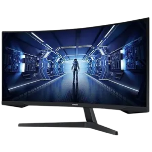 SAMSUNG 34 Inch Odyssey G5 G55T QHD Curved Gaming Monitor (C334G55TWWN) – 1000R Curved Screen, 165Hz, Ultra-WQHD, HDMI.